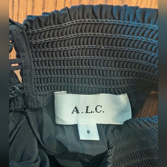 A.L.C. Black Pleated Halter Dress, Size 8 - Picture 3 of 13